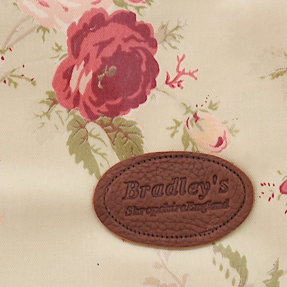 イギリスBradley's（ブラッドリーズ）イングリッシュローズ柄リネントートバッグ（PUコーティング）ピンク