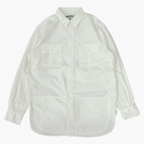 SASSAFRAS（ササフラス）Botanical Scout Apron Shirt ホワイト（タイプライター）