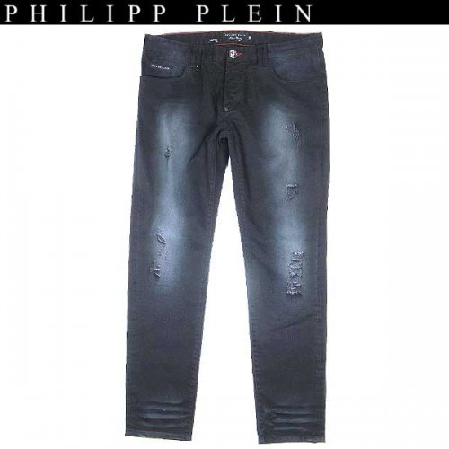 送料無料 フィリッププレイン Philipp Plein メンズ クラッシュ カラーデニム ジーンズ スカル The Bomb ブラック Wp13 Hm 02bc 13a