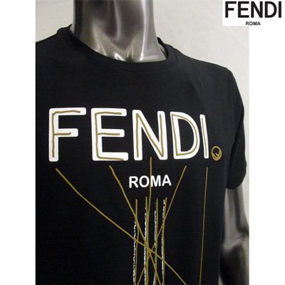 フェンディ(FENDI)メンズ ブランドロゴアナグラムTシャツ ロゴ 逆さ 
