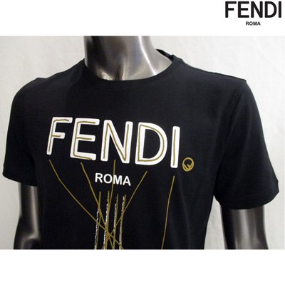 フェンディ(FENDI)メンズ ブランドロゴアナグラムTシャツ ロゴ 逆さ 