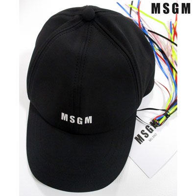 エムエスジーエム(MSGM) メンズ フロントミニロゴ付キャップ ロゴ 黒 