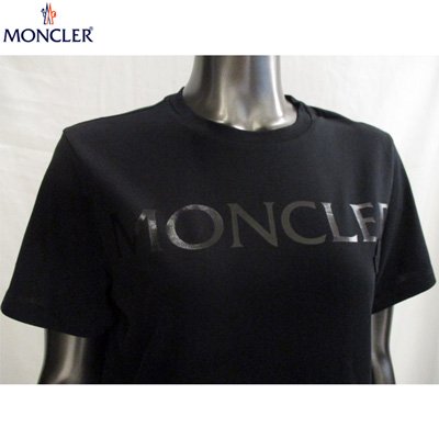モンクレール レディース MONCLERロゴ・ロゴプリント入りコットンTシャツ 半袖 2色 黒 白 8091550 V8094 999/001 91A