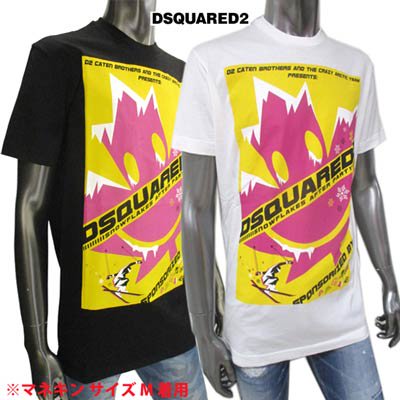 ディースクエアード(DSQUARED2) メンズ Tシャツ マルチロゴプリント付きＴシャツ ブラック S74GD0559 S22427 900  (R37800) 91A