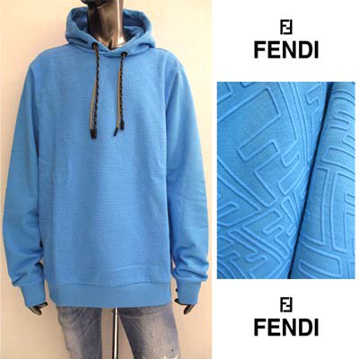 FENDI パーカー　センターロゴ　M size 紺色サイズ→M相当