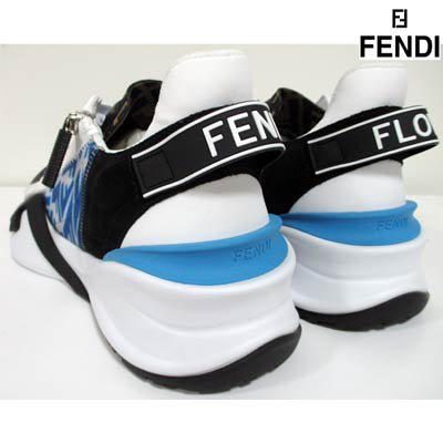 フェンディ FENDI メンズ 靴 スニーカー ミドルカットスニーカー ロゴ メッシュ地FEDNIズッカ柄・ソールロゴ刻印・紐部分ジップ付きスニーカー  7E1392 AF69 F1EBX