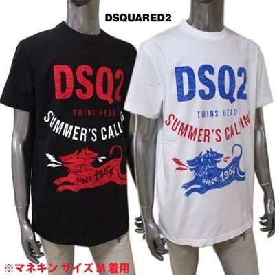ディースクエアード(DSQUARED2)メンズ トップス Tシャツ 半袖 ロゴ カットソー 2color ツインヘッド/ケルベロスロゴ・DSQ2ロゴプリント付きTシャツ ディースクエアード(DSQUARED2)メンズ トップス Tシャツ 半袖 ロゴ カットソー 2color ツインヘッド/ケルベロスロゴ・DSQ2ロゴプリント付きTシャツ