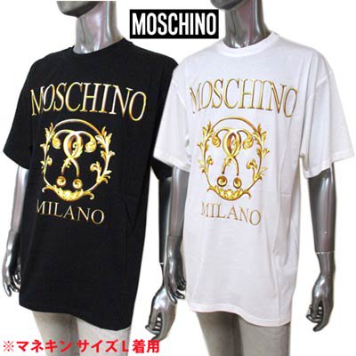 モスキーノ(MOSCHINO)メンズ トップス Tシャツ 半袖 ロゴ 2color