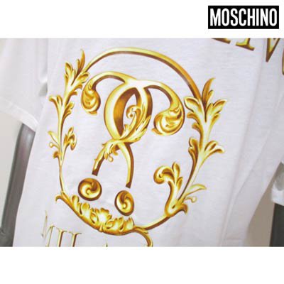 モスキーノ(MOSCHINO)メンズ トップス Tシャツ 半袖 ロゴ 2color