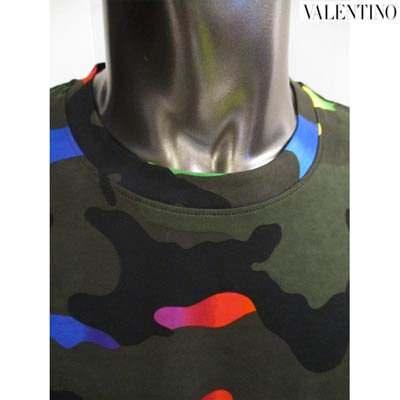 ヴァレンティノ(VALENTINO) メンズ トップス Tシャツ 半袖 ロゴ カモ柄