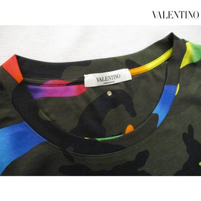 ヴァレンティノ(VALENTINO) メンズ トップス Tシャツ 半袖 ロゴ カモ柄