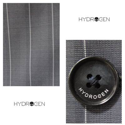 ハイドロゲン HYDROGEN メンズ アウター ジャケット  ボタンロゴ・裏地メッシュポケットスカルロゴ・ストレッチ素材ストライプ柄テーラードジャケット グレー 275H00 677 121