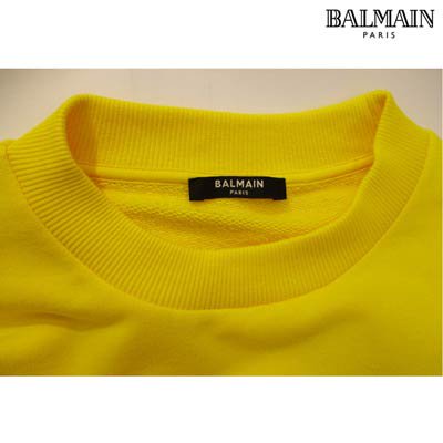 バルマン BALMAIN メンズ トップス スウェット トレーナー ロゴ BALMAINポップロゴプリント付クルーネックスウェット イエロー  VH1JQ010 G040 1KD