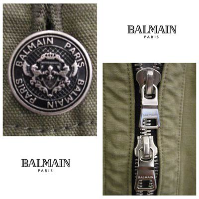 バルマン BALMAIN メンズ トップス パーカー フード部分Bロゴ刺繍/ボタン/ジップロゴ刻印・スウェット切り替えしフード付きジップパーカー  VH1TG015 207C UCI