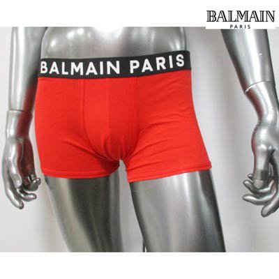 バルマン BALMAIN メンズ 小物 下着 アンダーウェア ロゴ 2color ウエストゴム部分BALMAINロゴ付きボクサーパンツ  BRLD55180 60013/00113 600/001