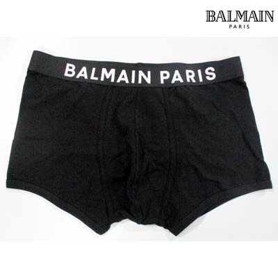バルマン BALMAIN メンズ 小物 下着 アンダーウェア ロゴ 2color ウエストゴム部分BALMAINロゴ付きボクサーパンツ  BRLD55180 60013/00113 600/001