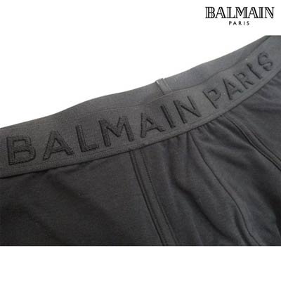 バルマン BALMAIN メンズ 小物 下着 アンダーウェア ボクサーパンツ ロゴ ウエストゴム部分BALMAINロゴ刺繍付きボクサーパンツ  BRLD55170 00113 001