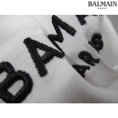 バルマン BALMAIN メンズ トップス Tシャツ 半袖 ロゴ 3color チェスト部分BALMAINスモールロゴ刺繍付きTシャツ 白/ピンク/黒  BRM305210 100/656/001