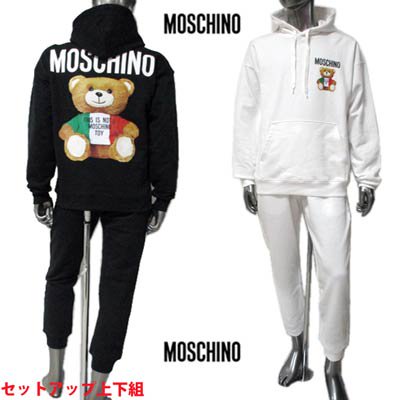 モスキーノ MOSCHINO メンズ セットアップ上下組 トップス パンツ 2color 転写ロゴ付セットアップ上下組ジャージ  ZPV1734+ZPV0342 2027 1001/1555