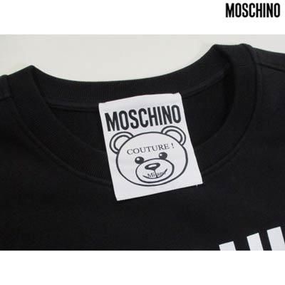 モスキーノ MOSCHINO メンズ トップス スウェット トレーナー ロゴ 2color MOSCHINO BEAR転写付スウェット  ホワイト/ブラック ZPV1735 2027 1001/1555