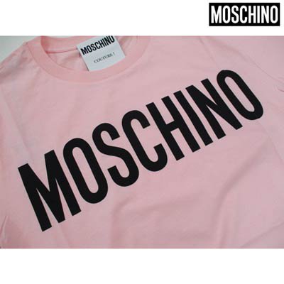 モスキーノ(MOSCHINO)メンズ トップス Tシャツ 半袖 ロゴ フロントMOSCHINOロゴ・ピンクカラーTシャツ ピンクA0705 0240  1242