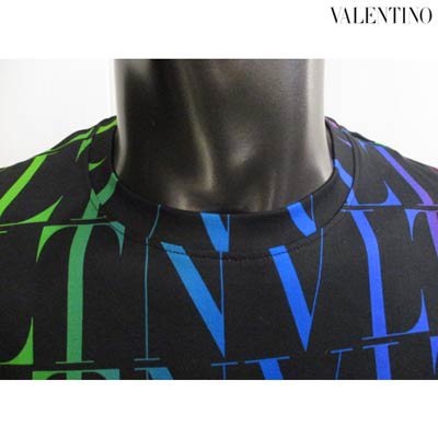 ヴァレンチノ SV3MG02P5FV VLTN総ロゴTシャツ メンズ S