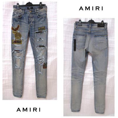 アミリ AMIRI メンズ パンツ ボトムス ロゴ クラッシュ加工・マルチ ...