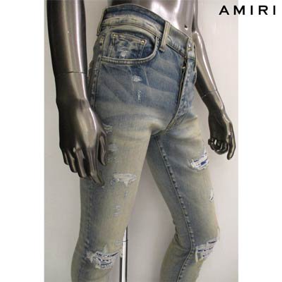 アミリ AMIRI メンズ パンツ ボトムス デニム ロゴ クラッシュ加工