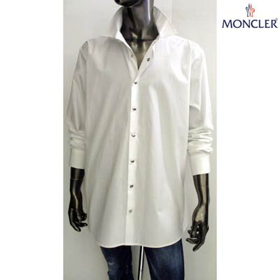 モンクレール MONCLER メンズ トップス シャツ 長袖 ロゴ CAMICIA ボタンMONCLERロゴ刻印付・ボタンダウンシャツ ホワイト  2F71000 28144 001