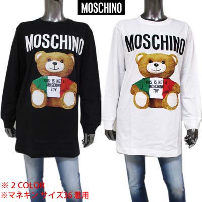 <img class='new_mark_img1' src='https://img.shop-pro.jp/img/new/icons1.gif' style='border:none;display:inline;margin:0px;padding:0px;width:auto;' />⥹ MOSCHINO ǥ ȥåץ T Ĺµ 2color եȥꥢBEARץդT / EA0707 0540 1555/1001