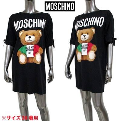 モスキーノ MOSCHINO レディース トップス ワンピース ロゴ 袖口