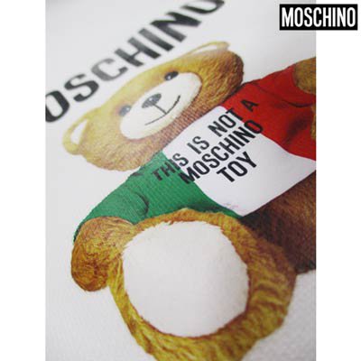 モスキーノ MOSCHINO レディース セットアップ上下組 トップス パンツ BEAR転写ロゴプリント付きセットアップジャージ 白/黒  V1709+V0309 0527 1001/1555