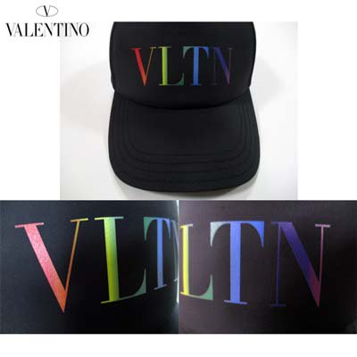 ヴァレンティノ VALENTINO メンズ キャップ 帽子 ユニセックス可 VLTNグラデーション/レインボーカラーロゴ・メッシュ加工入りキャップ 黒  VY2HDA10 YUS N78