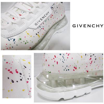 ジバンシー GIVENCHY メンズ 靴 パテントレザー・マルチカラーマーブル柄・クリアソール/シューレースロゴ付レースアップスニーカー BH003A  H0TY 100