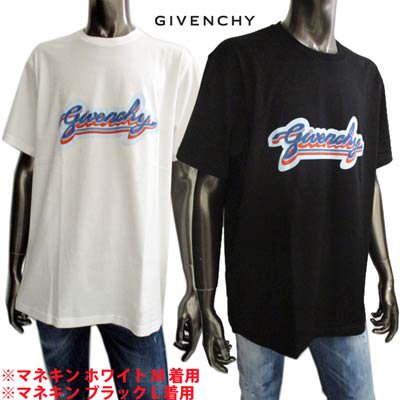 ジバンシー GIVENCHY メンズ トップス Tシャツ 半袖 ロゴ 2color フロントGIVENCHYポップロゴプリント付きTシャツ  ホワイト/ブラック BM7112 3002 100/001