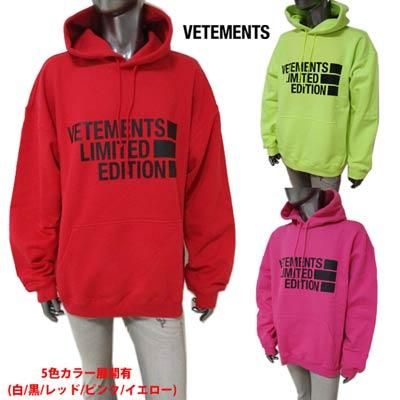 ヴェトモン VETEMENTS メンズ フーディ パーカー 5色展開 ロゴ・フード 