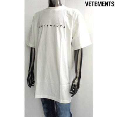 ヴェトモン VETEMENTS メンズ トップス Tシャツ 半袖 ポップロゴ刺繍付オーバーサイズTシャツ 白/黒/ピンク UE51TR340W/B/P  WHITE/BLACK/PINK