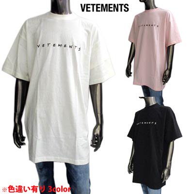 <img class='new_mark_img1' src='https://img.shop-pro.jp/img/new/icons1.gif' style='border:none;display:inline;margin:0px;padding:0px;width:auto;' />ȥ VETEMENTS  ȥåץ T Ⱦµ ݥåץɽեСT //ԥ UE51TR340W/B/P WHITE/BLACK/PINK