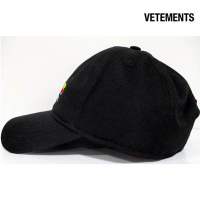 VETEMENTS ヴェトモン キャップ 21SS レインボーロゴ 6パネル キャップ Think Differently Logo Cap ブラック 黒 帽子 ブランド【メンズ】【美品】