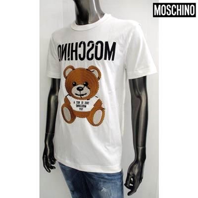 モスキーノ MOSCHINO メンズ トップス Tシャツ 半袖 ロゴ 2color 