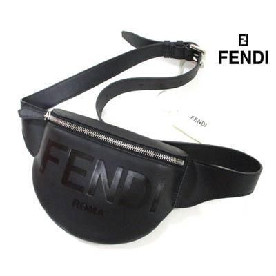 フェンディ FENDI メンズ 鞄 バッグ ボディーバッグ ユニセックス可 ベルト金具部分ロゴ刻印・ボディ型押しFENDIロゴ付きレザーボディーバッグ  7VA525 AFBF F0GXN