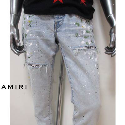 アミリ(AMIRI)メンズ パンツ ボトムス ロゴ ペイント/クラッシュ加工