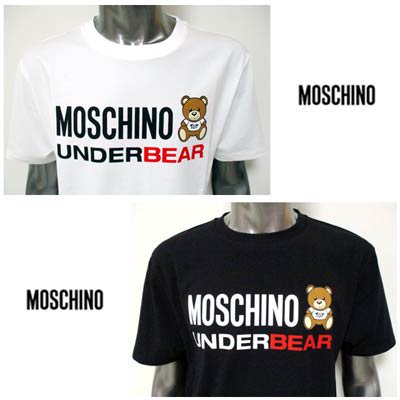 モスキーノ(MOSCHINO)メンズ トップス Tシャツ 半袖 ロゴ 2color 裾 