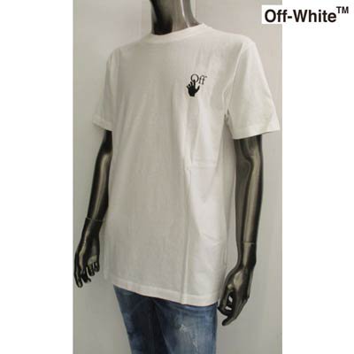 オフホワイト(OFF-WHITE)メンズ トップス Tシャツ 半袖 ロゴ 2color  ハンドロゴ・バックグラフィティーアローロゴプリントOMAA027R 21JER003