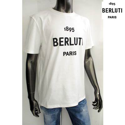 ベルルッティ BERLUTI メンズ トップス Tシャツ 半袖 ロゴ BERLUTI 1895ロゴワッペン付きTシャツ ホワイト R18JRS50  003