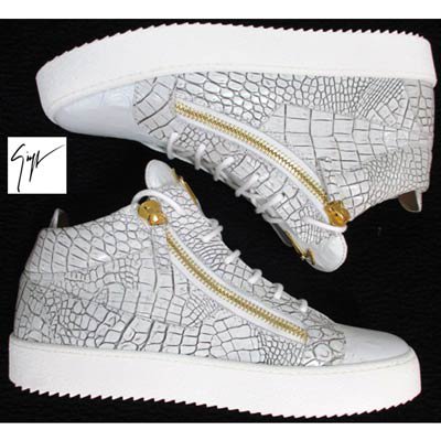 ジュゼッペザノッティ(GIUSEPPE ZANOTTI)メンズ 靴 スニーカー ロゴ タン部分レザーデザイン・サイドジップ付きミドルカットスニーカーRU00011  015