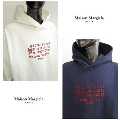 メゾン マルタン マルジェラ(MAISON MARGIELA), メンズ トップス パーカー ロゴ 2color ナンバーロゴ刺繍付パーカー,  S50GU0163 S25503 101