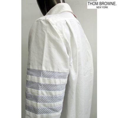 トムブラウン THOM BROWNE メンズ トップス シャツ 長袖 ロゴ アーム