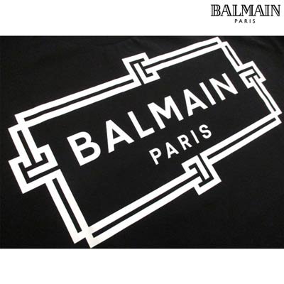 バルマン BALMAIN メンズ トップス Tシャツ 半袖 ロゴ 2color BALMAINスクエアデザインロゴプリント付オーバーサイズTシャツ  VH0EH000 G065 EAB/GAB