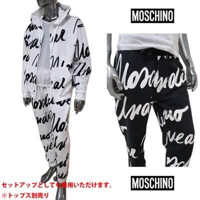 モスキーノ MOSCHINO メンズ パンツ ボトムス ロゴ 2color セットアップ可(トップス別売り) 総柄筆記体ロゴプリント付スウェットパンツ  A4310 8111 1001/1555